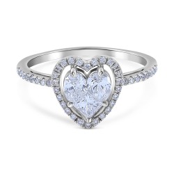 Diamond Heart Halo Engagement…