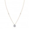 Pear Diamond Double Cluster Station Necklace
