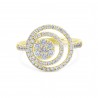 Cluster Diamond Double Halo Sun Stacking Ring