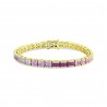 Rainbow Gemstone & Diamond Tennis Bracelet