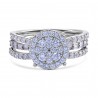Diamond Cluster Woven Filigree Vintage Engagement Ring