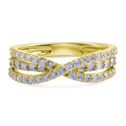 Diamond Crossover Wedding Ring