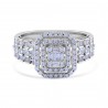 Diamond Cluster Double Halo Engagement Ring
