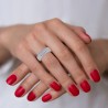 Diamond Baguette & Round Filigree Wedding Ring