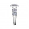 Diamond Rectangular Cluster Halo Filigree Engagement Ring