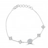 Diamond Oval Cluster and Halo Chain Link Bracelet