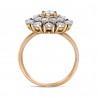 Diamond Double Flower Cluster Engagement Ring