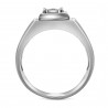 Men’s Diamond Solitaire Diamond-Cut Signet Grooved Ring
