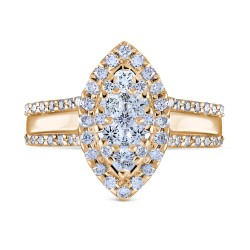 Diamond Marquise Cluster Ring