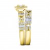 Diamond Art Deco Tiered Matching 2-Piece Bridal Set