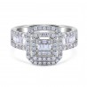 Diamond Raised Basket Double Halo Engagement Ring