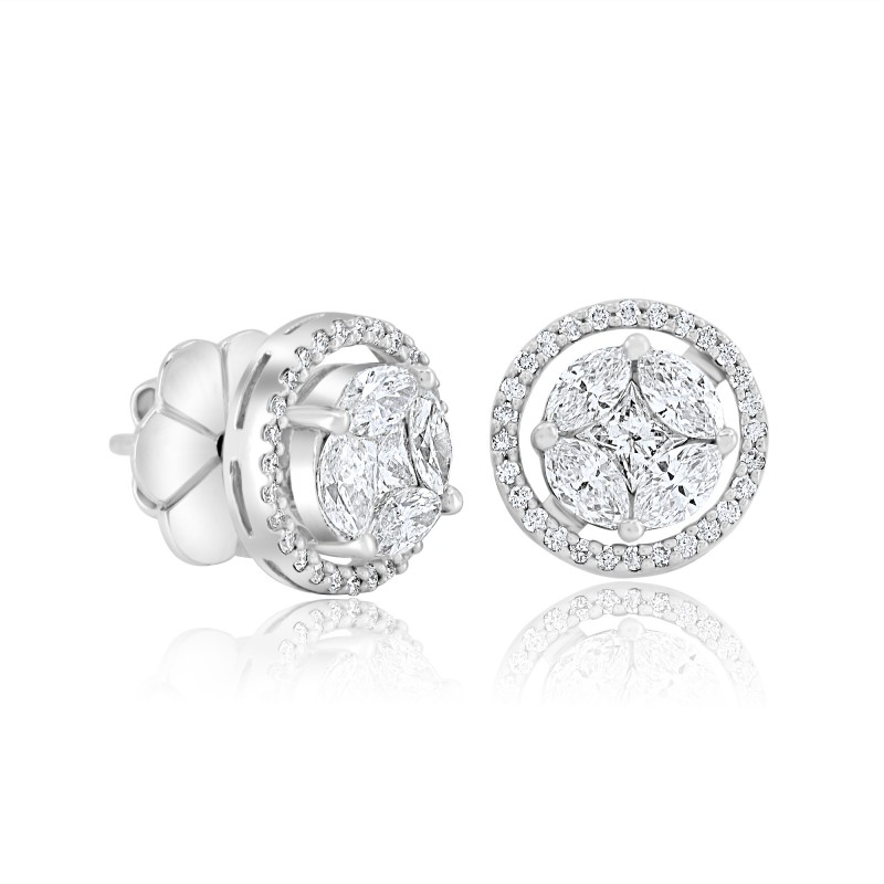rounded halo earrings for bride