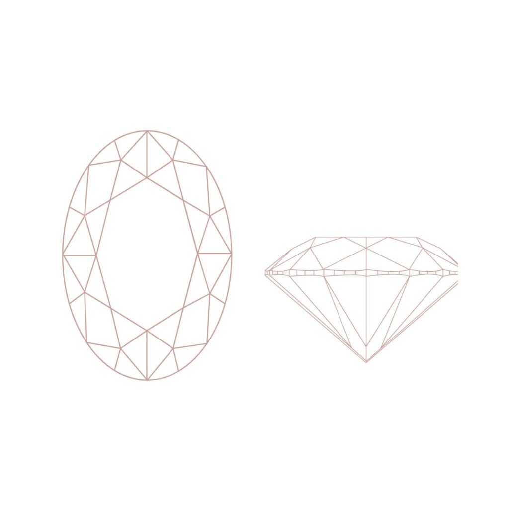 Oval cut of a diamond
