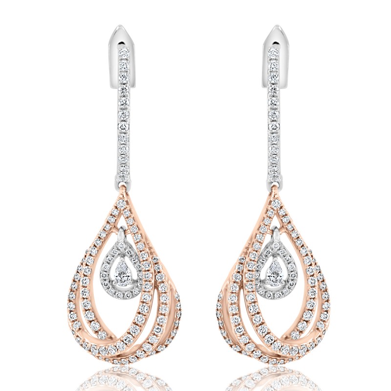 teardrop earrings with diamonds for bride