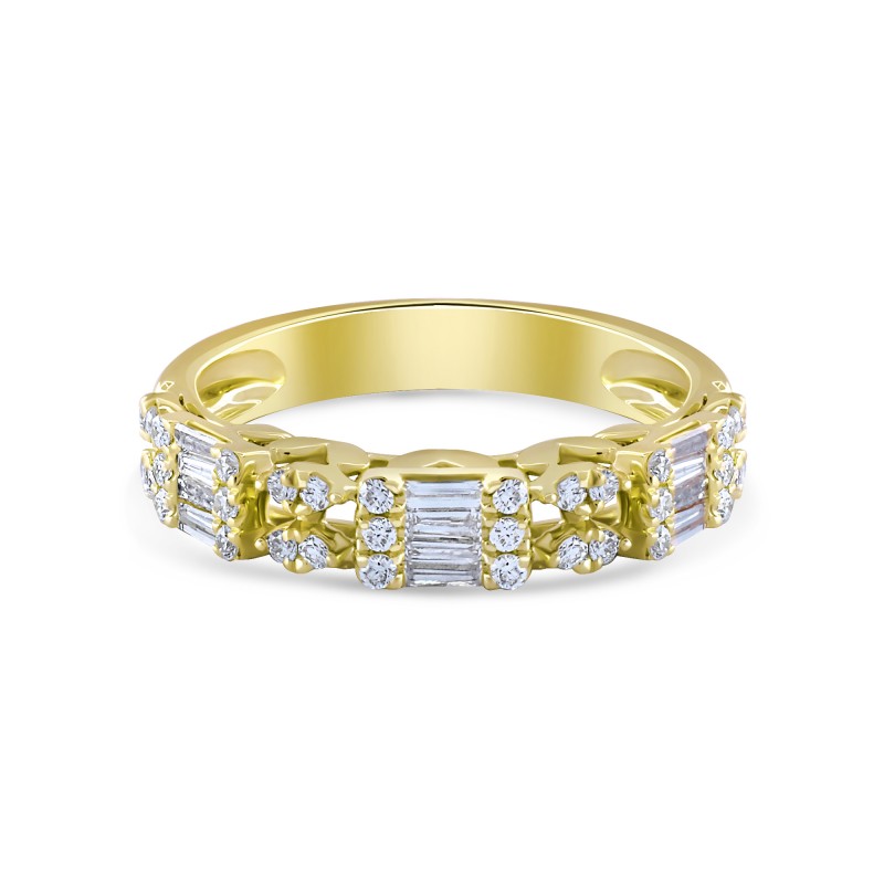 Diamond Art Deco Tiered Wedding Band