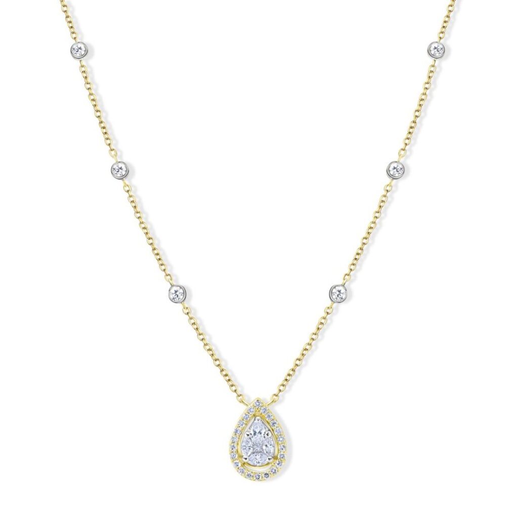 Pendant Necklace with diamonds for push present
