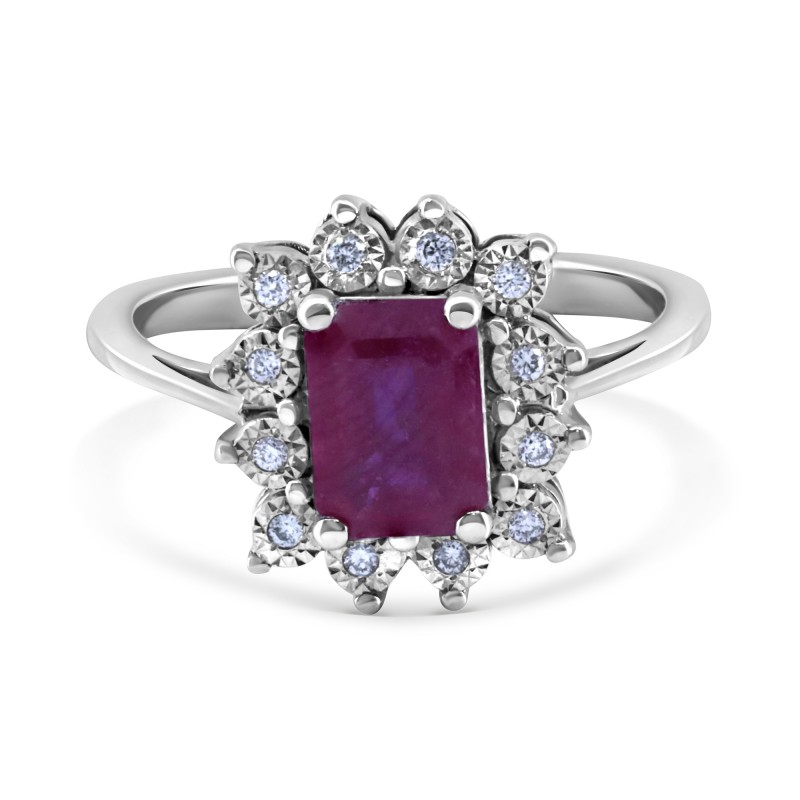 Onyx & Diamond Halo Vintage Engagement Ring