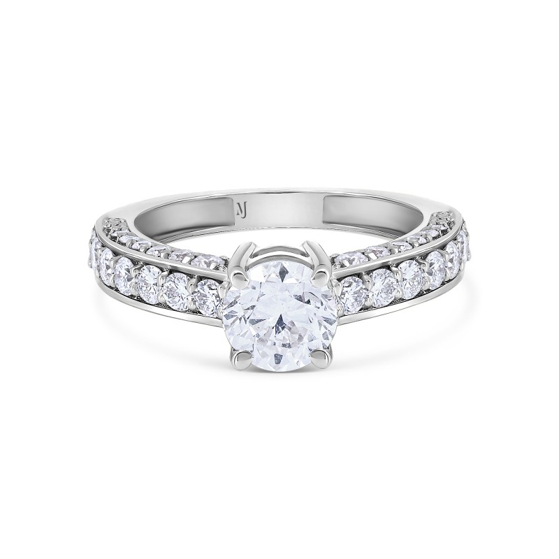 Round Diamond Solitaire Channel Engagement Ring