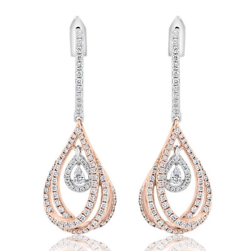 Teardrop diamond earrings