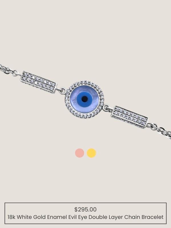 evil aye chain bracelet made of pure 18k gold under $300