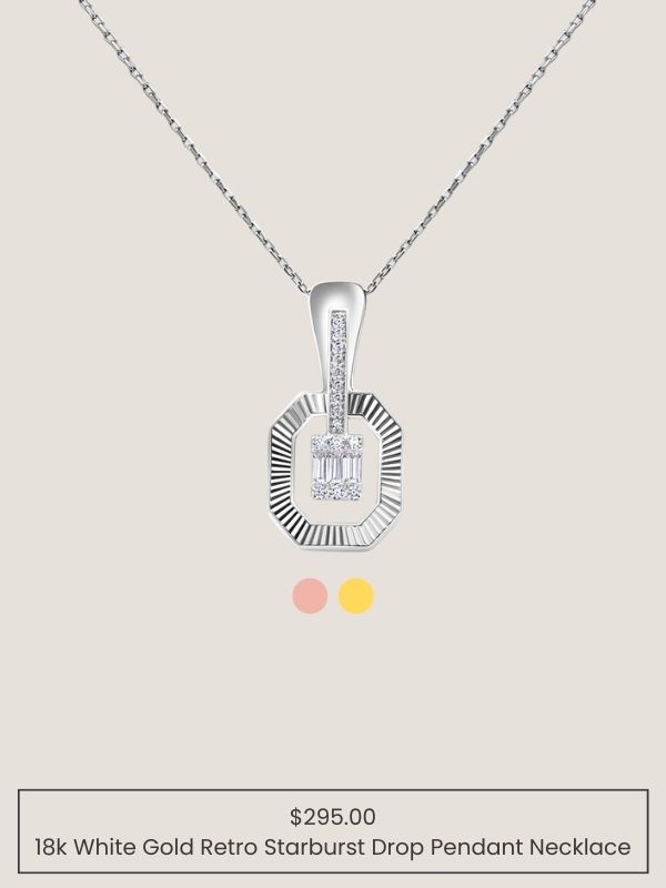 retro pendant necklace made of pure 18k gold under $300