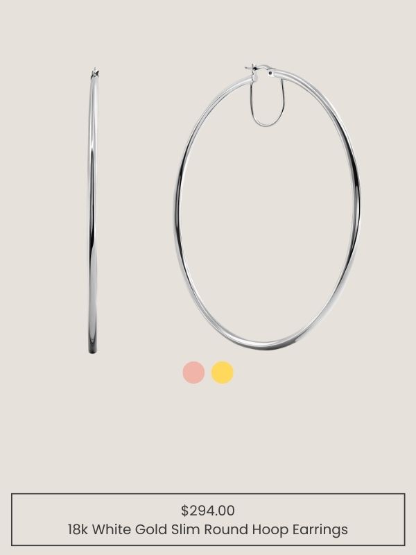 gold slim round hoop earrings made of pure gold at affordable price