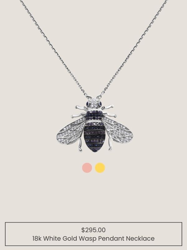 wasp pendant necklace made of pure gold at affordable price