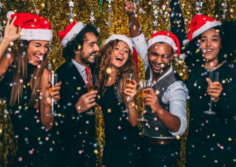 people having fun at a christmas party